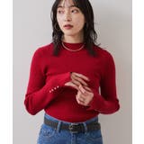 スリーブ釦アクセントリブニット/WEB限定FSサイズ・静電気防止 | VIS | 詳細画像16