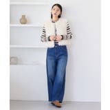 スリーブ釦アクセントリブニット/WEB限定FSサイズ・静電気防止 | VIS | 詳細画像32