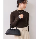 ブラウン系(23) | スリーブ釦アクセントリブニット/WEB限定FSサイズ・静電気防止 | VIS