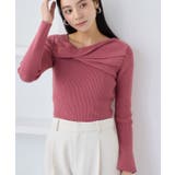 アシメねじれデザインリブニット | VIS | 詳細画像1