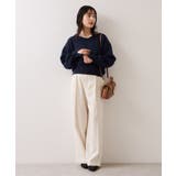 Vネックレースニットプルオーバー | VIS  | 詳細画像2 