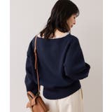 Vネックレースニットプルオーバー | VIS  | 詳細画像4 