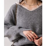 グレー(07) | Vネックレースニットプルオーバー | VIS 