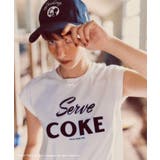 ホワイト(10) | 【Coca-Cola】VIS別注ロゴプリントフレンチTシャツ | VIS 