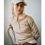 オフホワイト(15) | 【POLO BCS】VIS別注ヘンリーネックミニケーブルニットトップス | VIS 