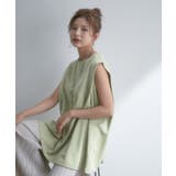 ライトグリーン(33) | 【WEB限定】シルケットライクBOXYノースリーブTシャツ | VIS 