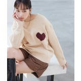 ベージュ(27) | ハートモチーフニットプルオーバー【J'aDoRe JUN ONLINE限定】 | VIS