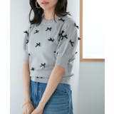 グレー(07) | 【WEB限定】リボンハーフスリーブニット | VIS 