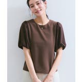 ブラウン(20) | 【WEB限定】ドッキング袖ボリュームカットソー | VIS 