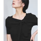 【WEB限定】【骨格で選べる2タイプ】オフショル風リボン半袖ニット | VIS | 詳細画像15