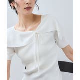 【WEB限定】【骨格で選べる2タイプ】オフショル風リボン半袖ニット | VIS | 詳細画像18