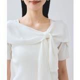 【WEB限定】【骨格で選べる2タイプ】オフショル風リボン半袖ニット | VIS | 詳細画像19