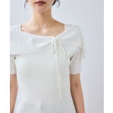 【WEB限定】【骨格で選べる2タイプ】オフショル風リボン半袖ニット | VIS | 詳細画像20