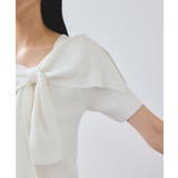 【WEB限定】【骨格で選べる2タイプ】オフショル風リボン半袖ニット | VIS | 詳細画像24