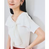 【WEB限定】【骨格で選べる2タイプ】オフショル風リボン半袖ニット | VIS | 詳細画像3