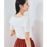 【WEB限定】【骨格で選べる2タイプ】オフショル風リボン半袖ニット | VIS | 詳細画像5