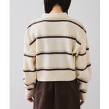 【WEB/一部店舗限定】ボーダー柄ポロニットプルオーバー | VIS | 詳細画像19