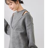 チャコール(06) | 【WEB限定】アンサンブル風Vネックニット | VIS