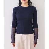 【WEB限定】袖シアー切り替えリブニットプルオーバー | VIS | 詳細画像10