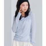 サックス(48) | 【WEB限定】レース長袖ドレープカットソー | VIS 