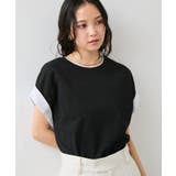 ブラック(01) | 【WEB限定】天竺袖配色Tシャツ | VIS 
