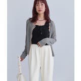 【WEB限定】リネンタッチ配色シアーカーディガン | VIS  | 詳細画像12 