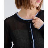 【WEB限定】リネンタッチ配色シアーカーディガン | VIS  | 詳細画像18 