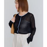 【WEB限定】リネンタッチ配色シアーカーディガン | VIS  | 詳細画像20 