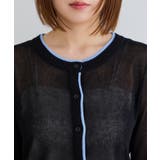 【WEB限定】リネンタッチ配色シアーカーディガン | VIS  | 詳細画像29 