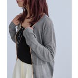 グレー(07) | 【WEB限定】リネンタッチ配色シアーカーディガン | VIS 