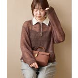 【WEB限定】透かしモヘアレイヤード襟配色ニット | VIS  | 詳細画像6 