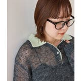 チャコール(06) | 【WEB限定】透かしモヘアレイヤード襟配色ニット | VIS 