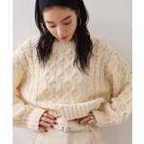 【WEB限定】ローゲージケーブルクロップドニット | VIS | 詳細画像3