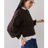 ブラウン系(22) | 【WEB限定】ローゲージケーブルクロップドニット | VIS