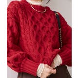 レッド(60) | 【WEB限定】ローゲージケーブルクロップドニット | VIS