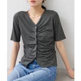 チャコール(06) | 【WEB限定】フロントシャーリングトップス | VIS