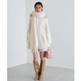 【リサイクルポリ】ふわふわ太フリンジマフラー | VIS | 詳細画像4