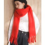 レッド(60) | 【リサイクルポリ】ふわふわ太フリンジマフラー | VIS