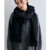 ブラック(01) | 【リサイクルポリ】なめらかタッチ無地マフラー | VIS