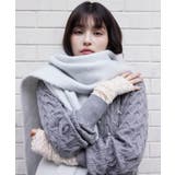 ライトグレー(08) | ふわふわフリンジマフラー/静電気防止 | VIS 