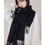 ブラック(01) | なめらかタッチ刺繍入りストール | VIS