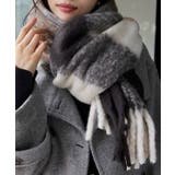 ふわふわフリンジチェックマフラー/静電気防止 | VIS  | 詳細画像11 