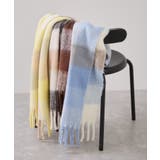 ふわふわフリンジチェックマフラー/静電気防止 | VIS  | 詳細画像2 