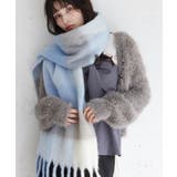 ふわふわフリンジチェックマフラー/静電気防止 | VIS  | 詳細画像3 