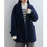 ネイビー(40) | 【WEB限定】シャギーミディ丈Pコート | VIS