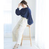 【セットアップ対応】【EASY CARE】麻調ベルト付きワイドパンツ | VIS  | 詳細画像17 