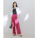 【接触冷感 洗える】美easy Dカンベルト付きワイドパンツ【セットアップ対応】 | VIS | 詳細画像5