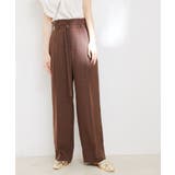 ブラウン系(23) | 【接触冷感 洗える】美easy Dカンベルト付きワイドパンツ【セットアップ対応】 | VIS