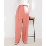 ピンク(63) | 【接触冷感 洗える】美easy Dカンベルト付きワイドパンツ【セットアップ対応】 | VIS