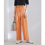 オレンジ系(71) | 【接触冷感 洗える】美easy Dカンベルト付きワイドパンツ【セットアップ対応】 | VIS